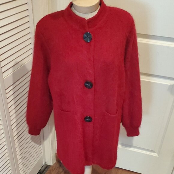 Vintage 90's angora sweater coat - Picture 1 of 8